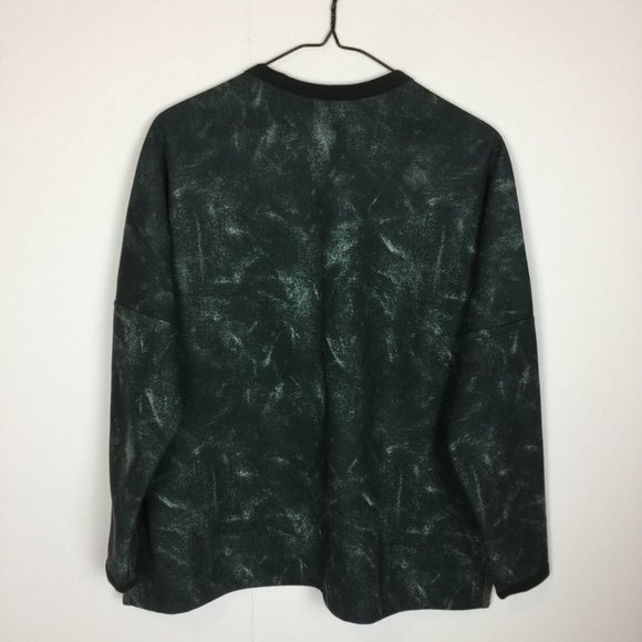 Like new! Adidas ID Sweatshirt L Black Gray Knit Tie Dye Side Slit Long Sleeve - Picture 6 of 11